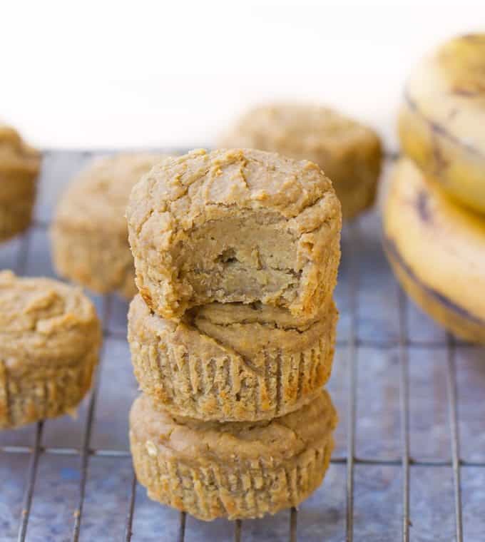 Fudgy Flourless Banana Muffins