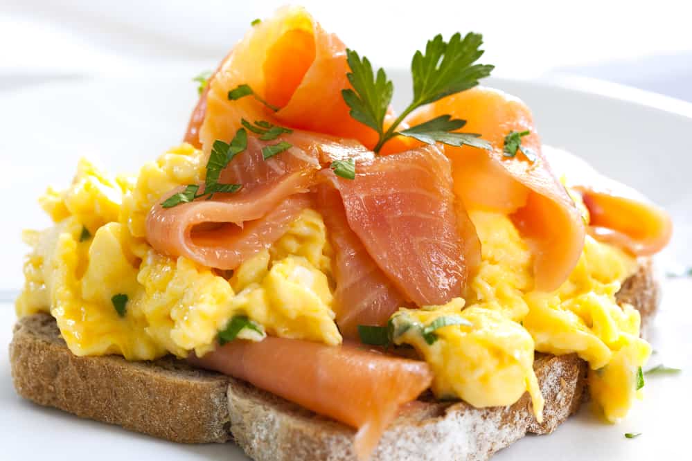 Eggs and salmon are both healthy sources of animal-based protein for people with liver issues.