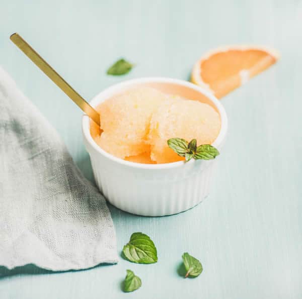 Grapefruit sorbet is a tasty summer treat that supports liver health.