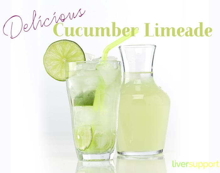 Cucumber Limeade in glass and pitcher