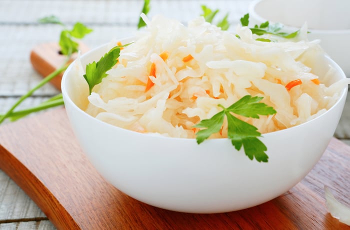 Sauerkraut is a crunchy form of cabbage and is great for liver health.