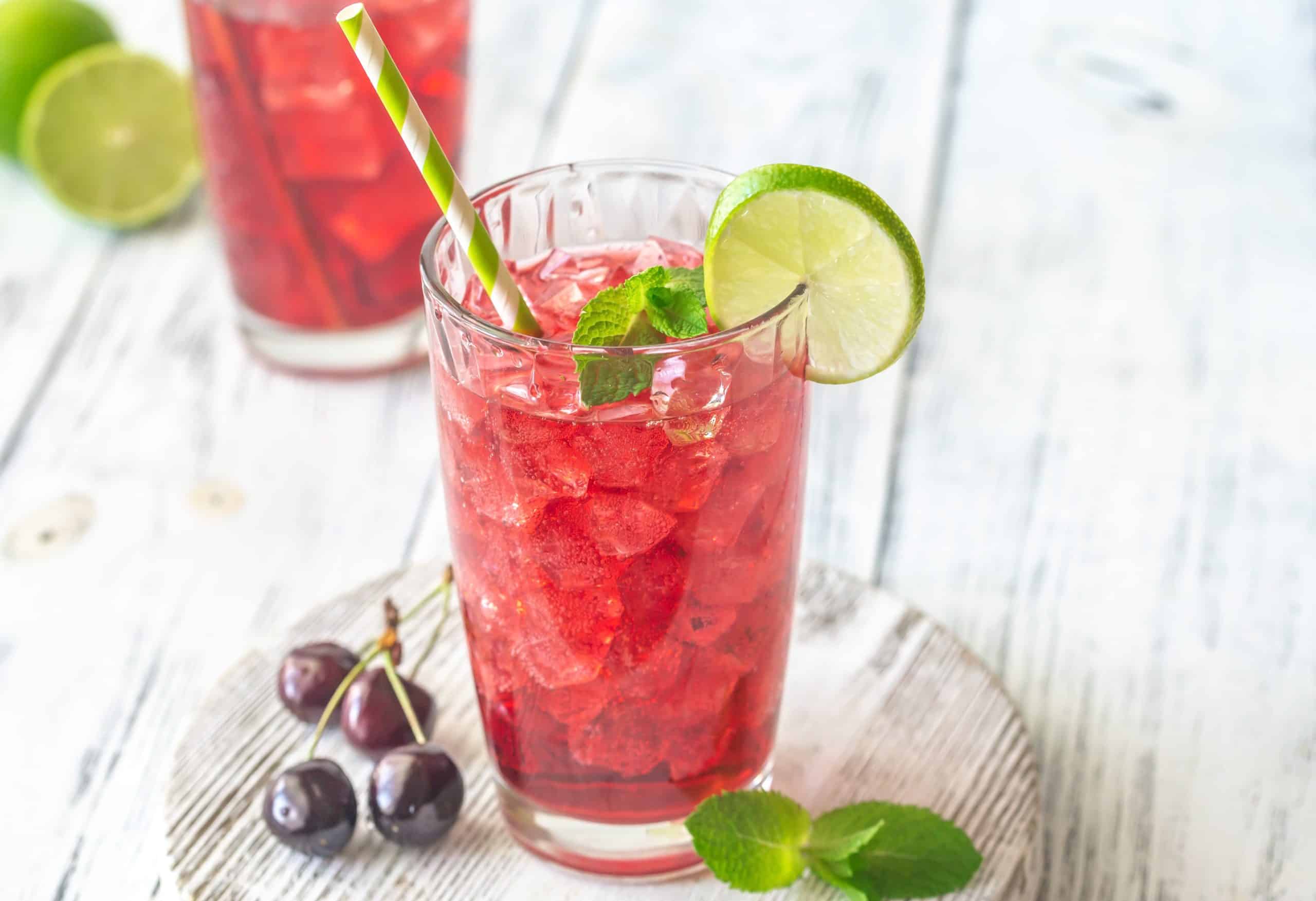 Fizzy Cherry Lime Mocktail - LiverSupport.com